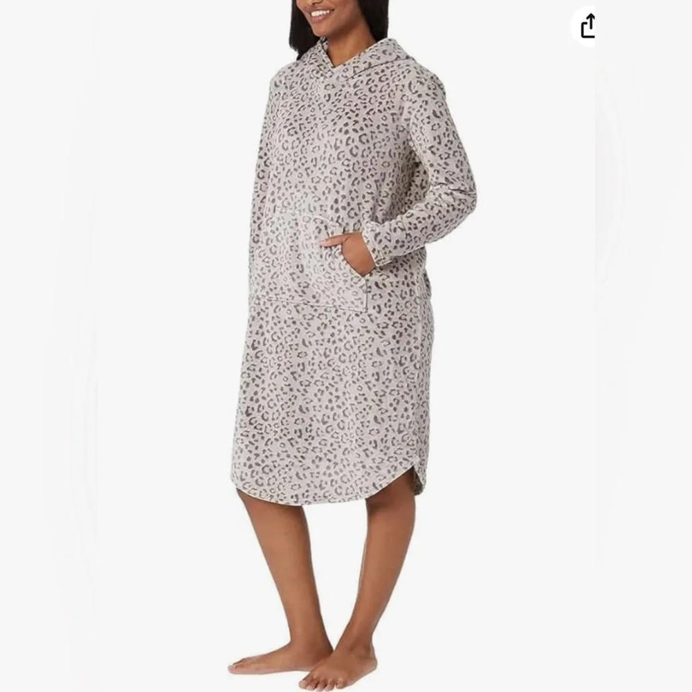 32 Degrees HEAT Sz Small/Medium Animal Print Sleepwear Midi Dress w/Pocket